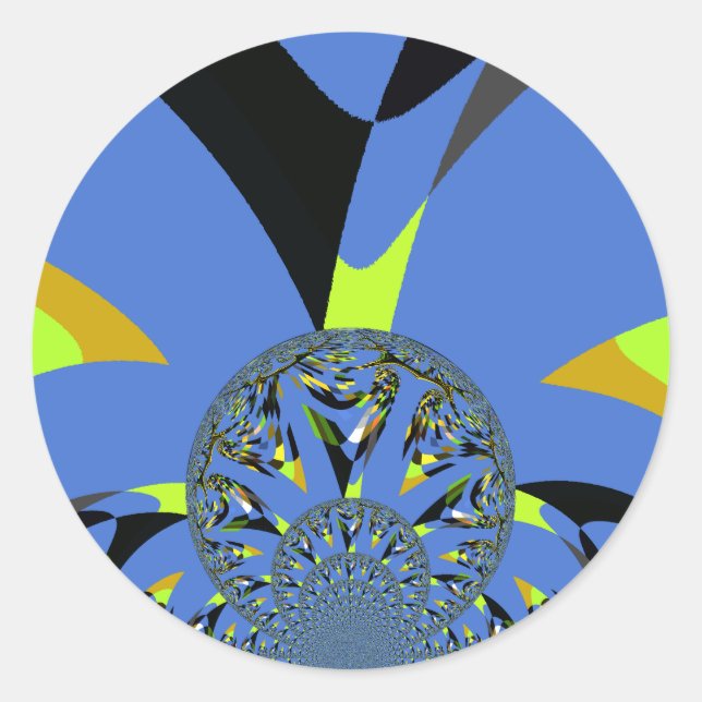 Adesivo Redondo Arcos legal com Esferas Fractais Design de Arte (Frente)