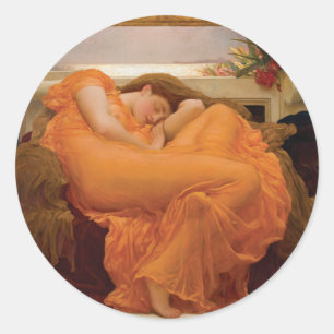 Adesivo Redondo Ardendo junho por Frederic Leighton