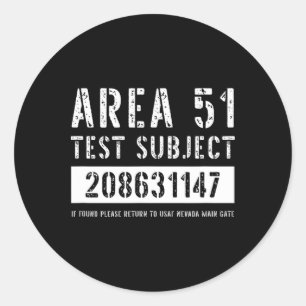 Adesivo Redondo Área 51 Assunto do teste 1147 Hallowee de rapto de