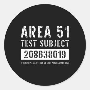 Adesivo Redondo Área 51 Testes Assunto 8019 Hallowee de rapto de A