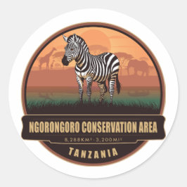 Adesivo Redondo Área de Conservação de Ngorongoro, Tanzânia