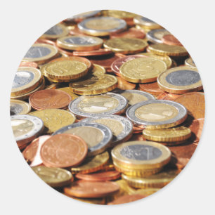 Adesivo Redondo Área de moedas de euro