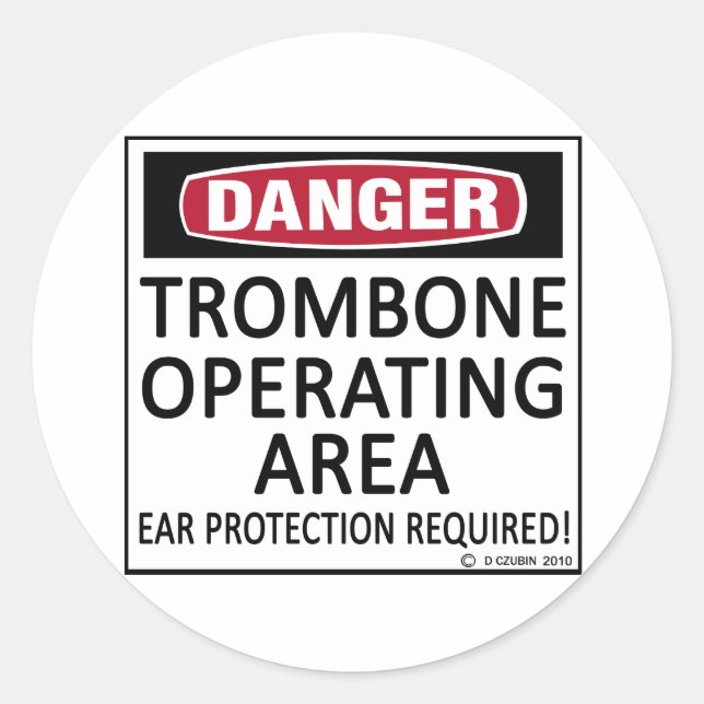 Adesivo Redondo Área de Operação Trombone (Frente)