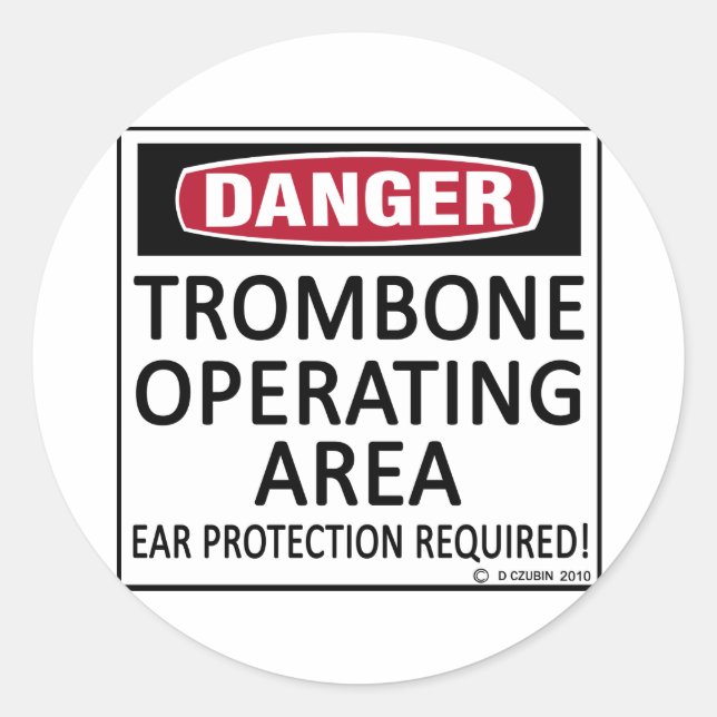 Adesivo Redondo Área de Operação Trombone (Frente)