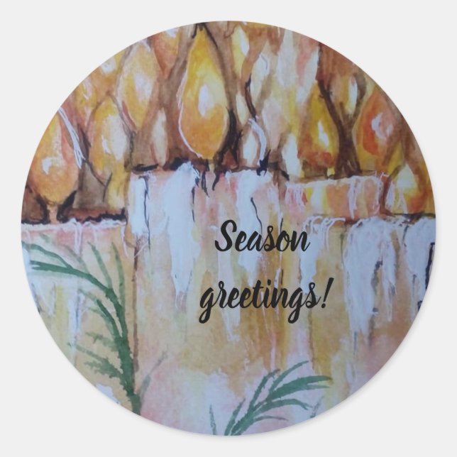 ADESIVO REDONDO ÁREAS DE ARTE DE NATAL COM SANTO (Frente)