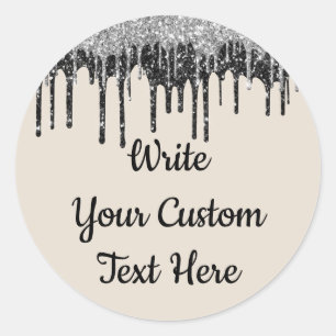 Adesivo Redondo Areia Bege Brilho Aniversário de Casamento Festa G