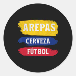 Adesivo Redondo Arepas Cerveja Futebol Bandeira do Equador Futebol