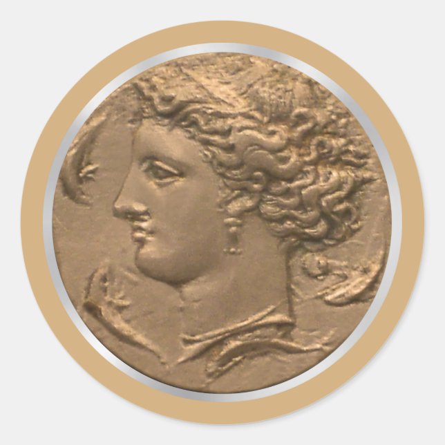 Adesivo Redondo Arethusa Tetradrachm Sticker (Frente)