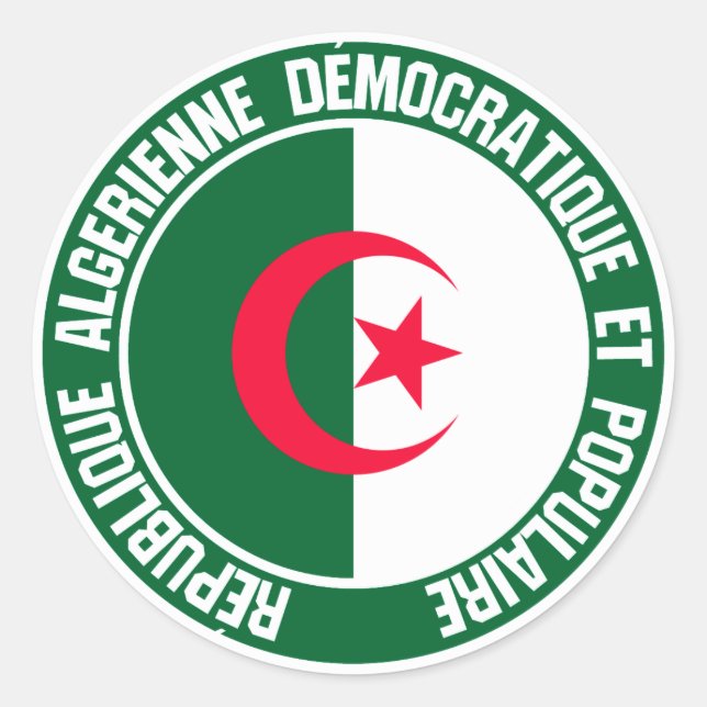 Adesivo Redondo Argélia Round Emblem (Frente)