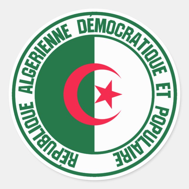 Adesivo Redondo Argélia Round Emblem (Frente)