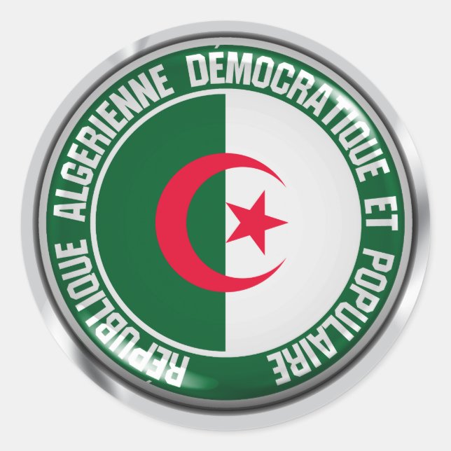 Adesivo Redondo Argélia Round Emblem (Frente)