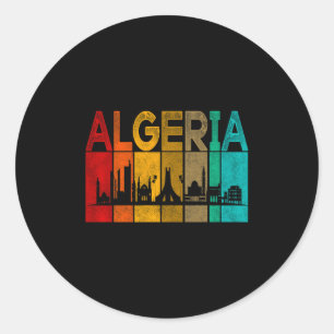 Adesivo Redondo Argélia Vintage Eu Amo Mapa Argélia Futebol 