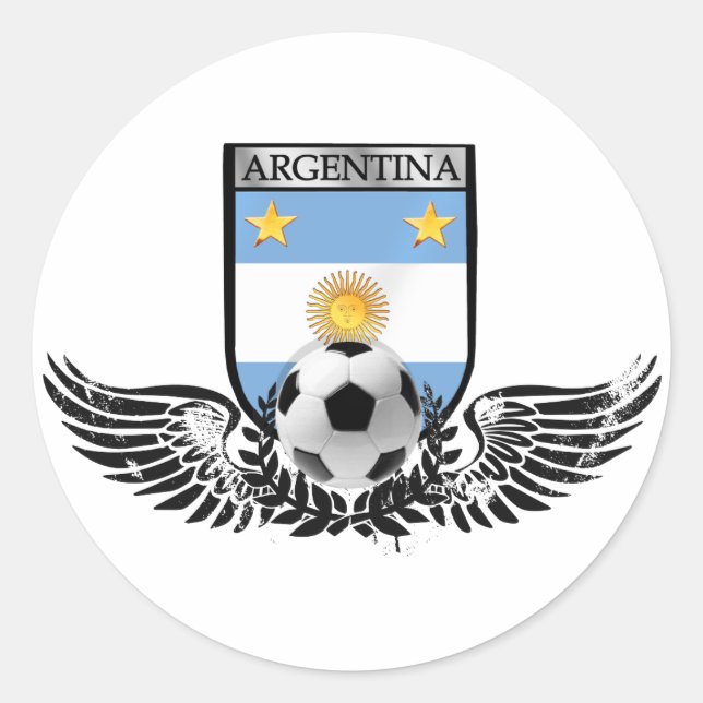 Adesivo Redondo Argentina campeã mundial de escudo contra futebóis (Frente)