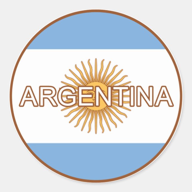 Adesivo Redondo Argentina Euro Sticker (Frente)