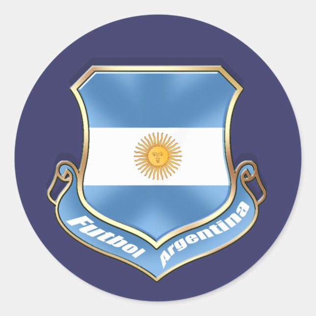 Adesivo Redondo Argentina fã futebol escudo de futebol crachá embl (Frente)