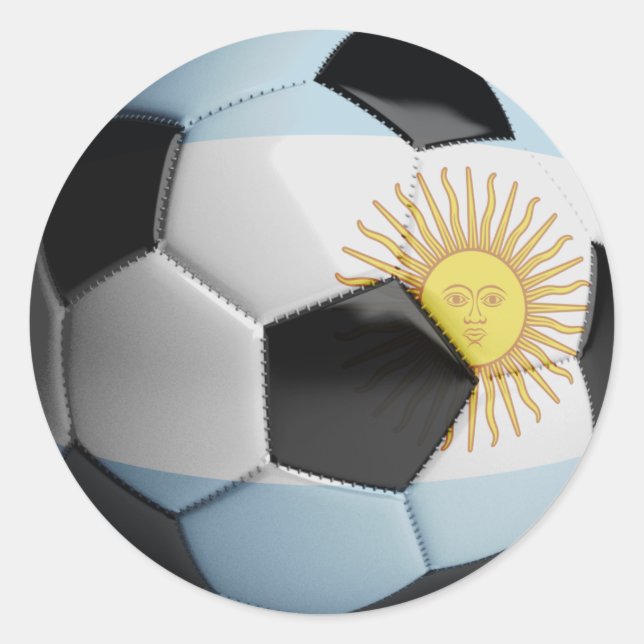 Adesivo Redondo Argentina Flag Soccer Ball (Frente)