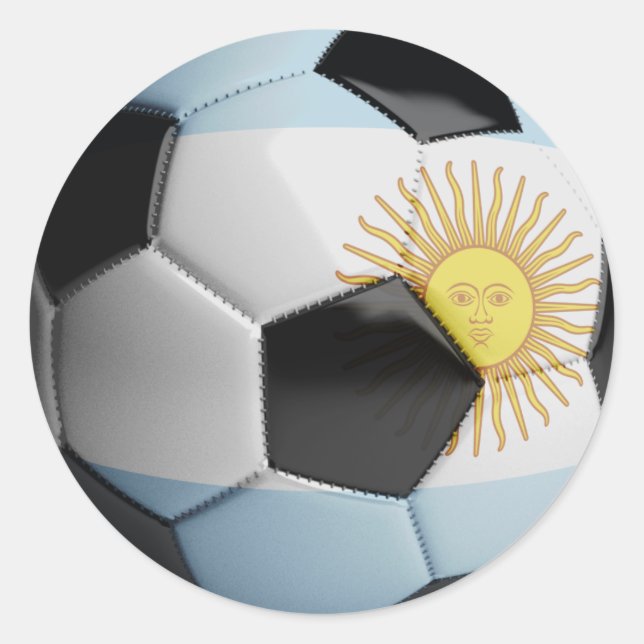 Adesivo Redondo Argentina Flag Soccer Ball (Frente)