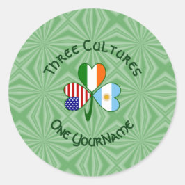 Adesivo Redondo Argentina Irlanda EUA Sinalizador Shamrock Persona