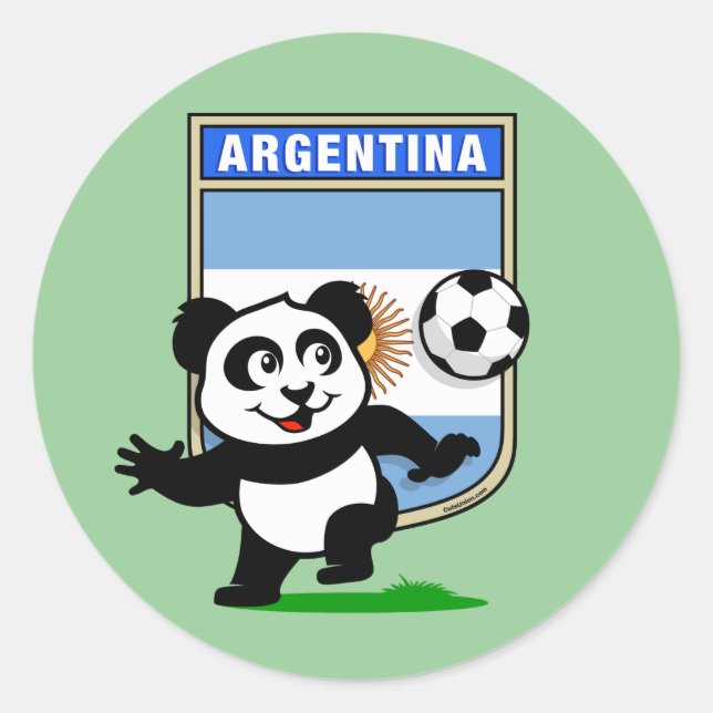 Adesivo Redondo Argentina - Panda de Futebol (Frente)