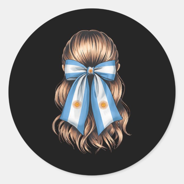 Adesivo Redondo Argentina Pride Argentinian Flag  (Frente)