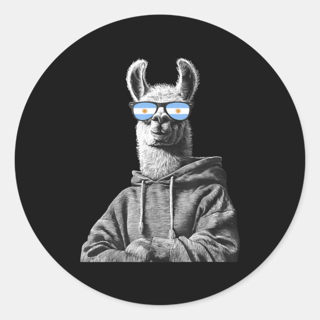 Adesivo Redondo Argentina Pride Argentinian Flag  (Frente)