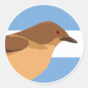 Adesivo Redondo Argentina Red Ovenbird Argentino Animal