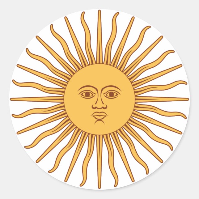 Adesivo Redondo Argentina Sol de Mayo (Frente)