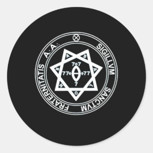 Adesivo Redondo Argentum Astrum Seal Aa Thelema Magick Occult Will