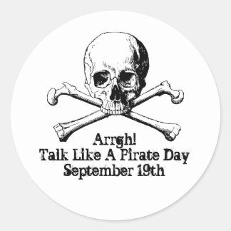 Adesivo Redondo Argh! Fale como um dia de pirata