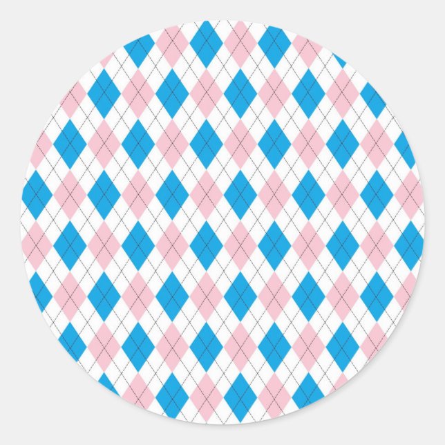 Adesivo Redondo Argyle Pattern (Frente)