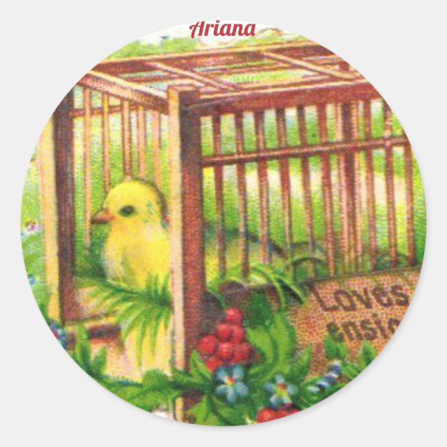 Adesivo Redondo ARIANA ~ PINTINHO PÁSCOA ~ Fofo (Frente)