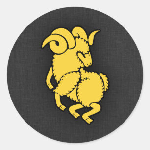 Adesivo Redondo Aries ambarino amarelo