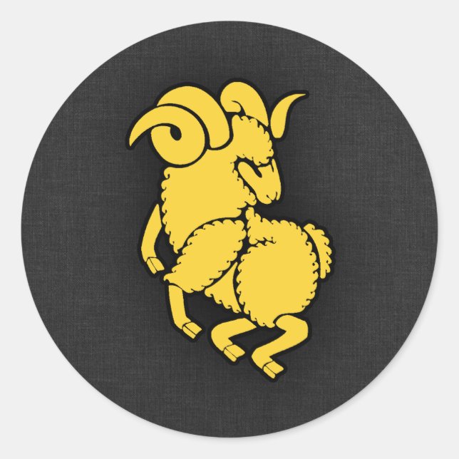 Adesivo Redondo Aries ambarino amarelo (Frente)