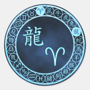 Adesivo Redondo Aries/Dragão