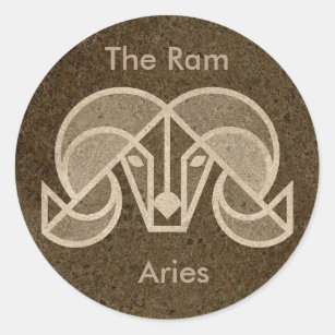 Adesivo Redondo Aries, O Ram, Sinal de Horoscópio Zodíaco