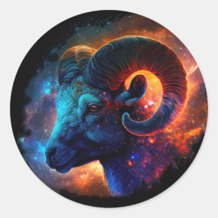 Adesivo Redondo Aries Sinal de Estrela Zodíaca - Sem Texto - Adesi
