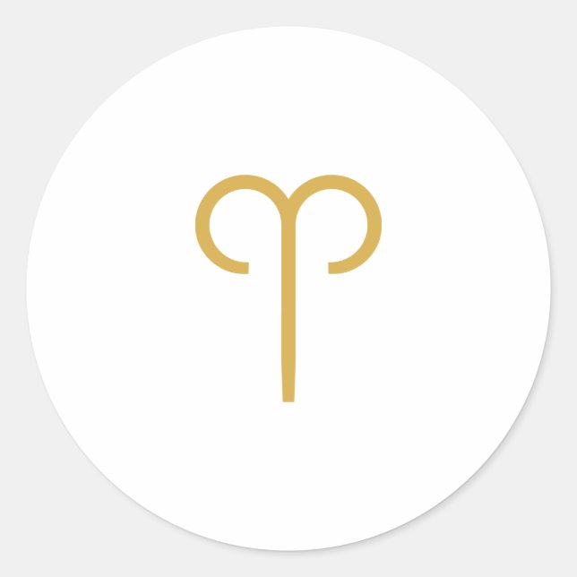 Adesivo Redondo Aries - Sinal Zodiac (Frente)