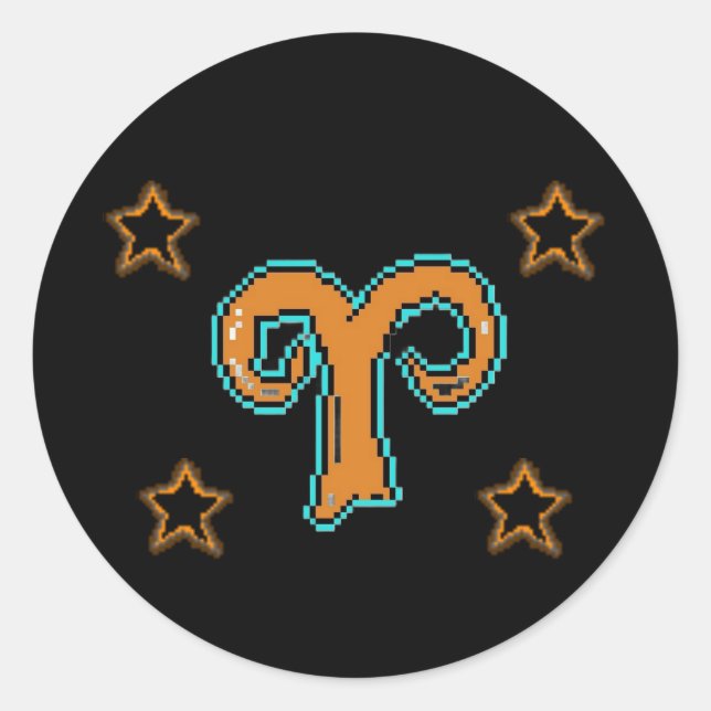 Adesivo Redondo ARIES Stars (Frente)