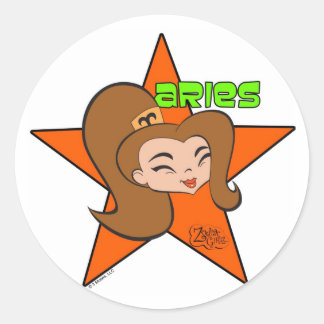 Adesivo Redondo Aries Stickers