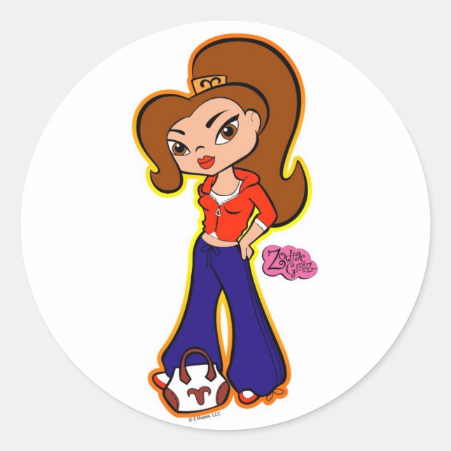 Adesivo Redondo Aries Stickers (Frente)