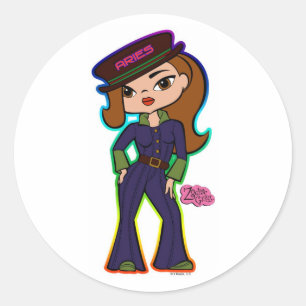 Adesivo Redondo Aries Stickers