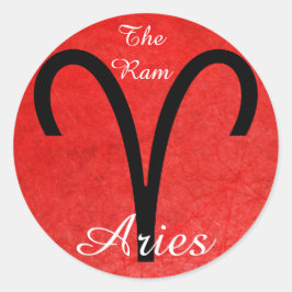 Adesivo Redondo Aries The Ram Zodiac Horoscope Astrology Sticker