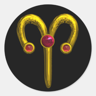 ADESIVO REDONDO ARIES ZODIAC BIRTHDAEL JEWEL