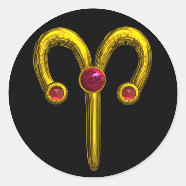 ADESIVO REDONDO ARIES ZODIAC BIRTHDAEL JEWEL (Frente)