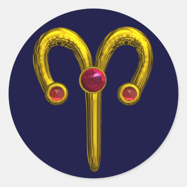 ADESIVO REDONDO ARIES ZODIAC BIRTHDAEL JEWEL (Frente)