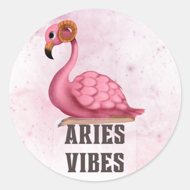 Adesivo Redondo Aries Zodiac Decal para Amantes de Astrologia (Frente)