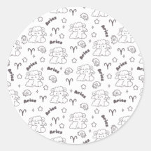 Aries Zodiac Elegance - Line Art Bunny & Ram