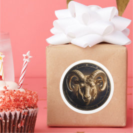Adesivo Redondo Aries Zodiac Ram