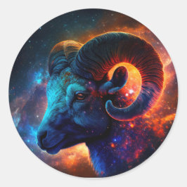 Adesivo Redondo Aries Zodiac Star Sinal Round Sticker