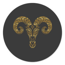 Aries Zodiac - Tribal Dourado